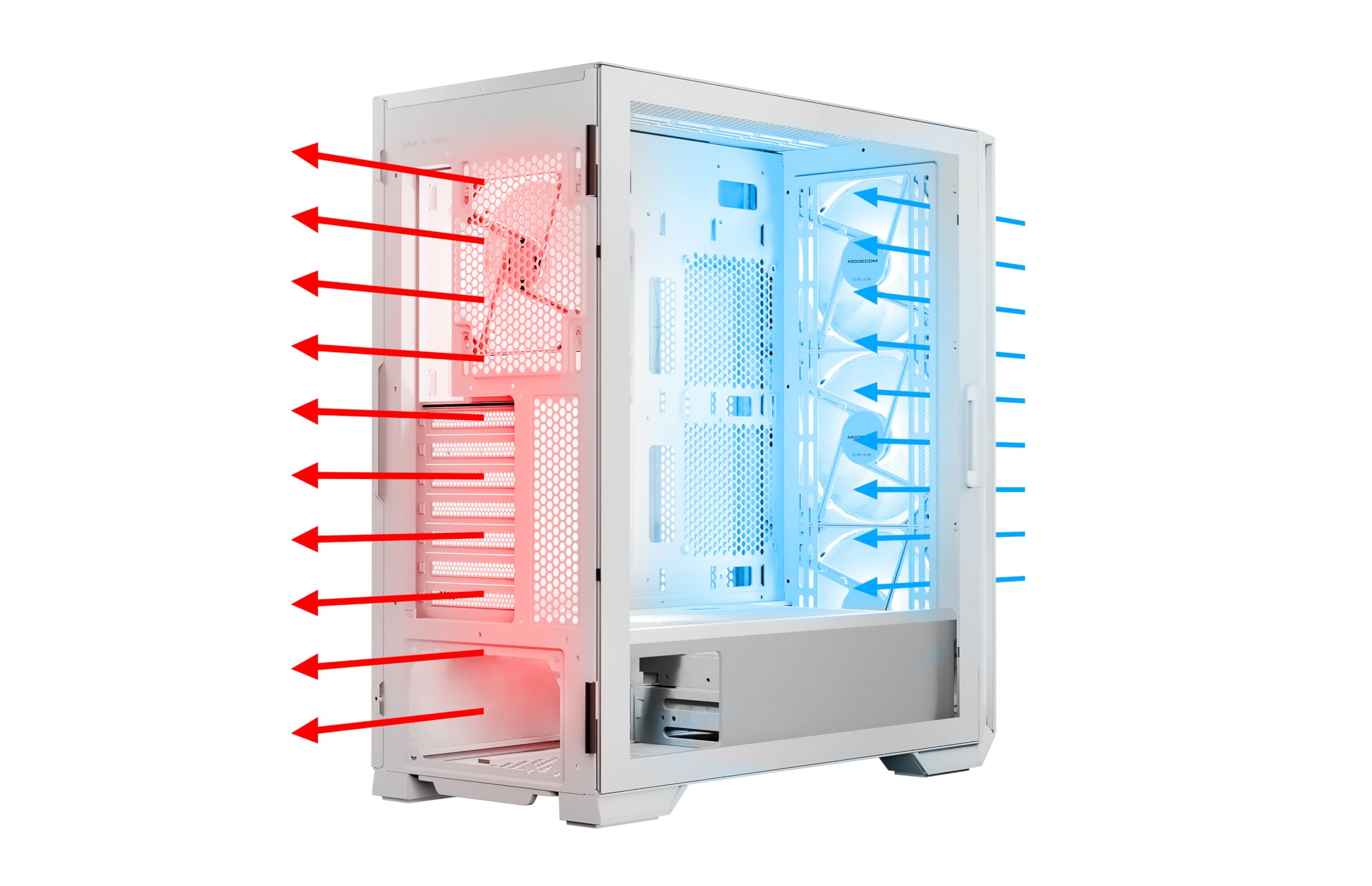 Modecom Horizon ARGB Flow E-ATX Gehäuse Weiß Midi