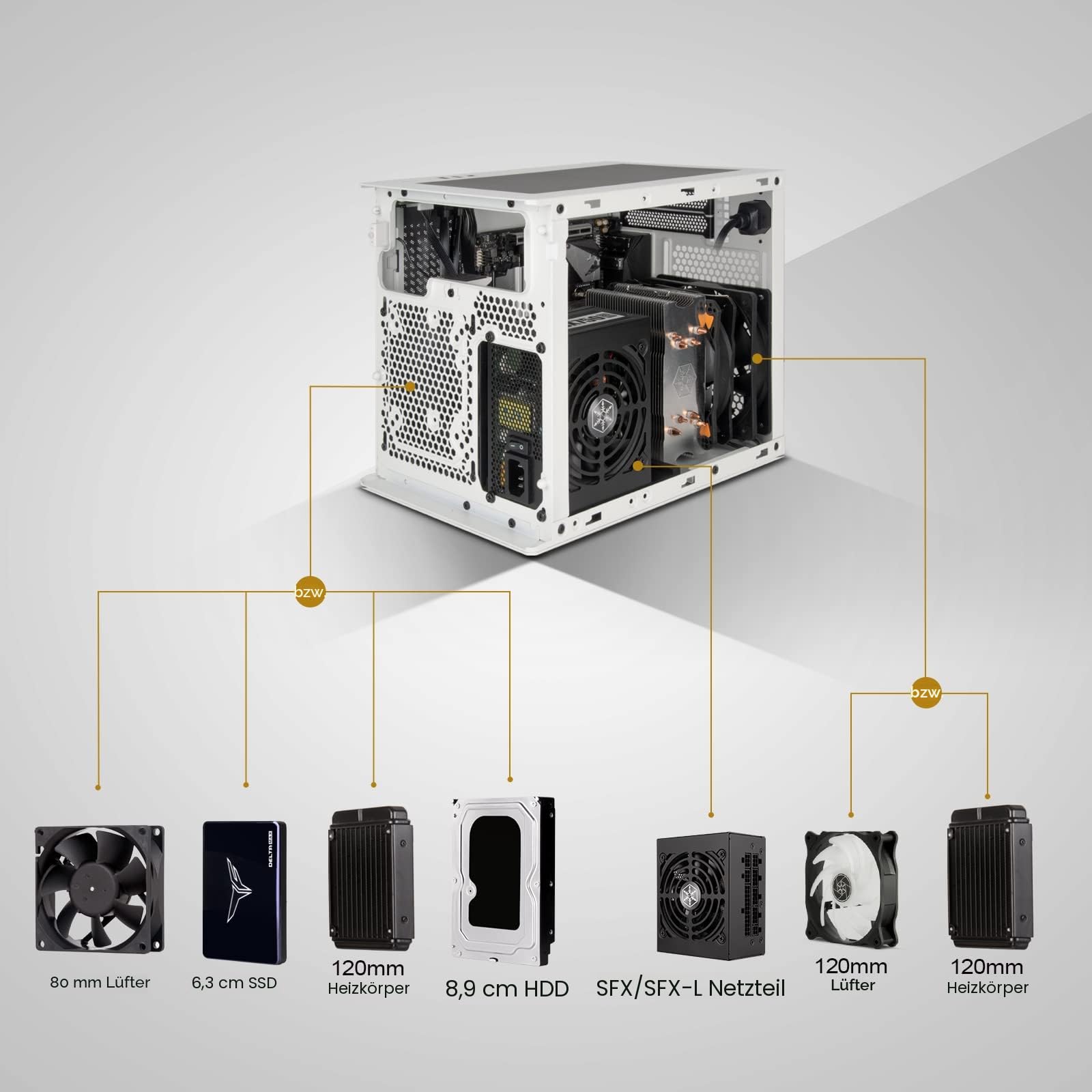 SilverStone SUGO SG16B Mini-ITX Cube Gehäuse schwarz