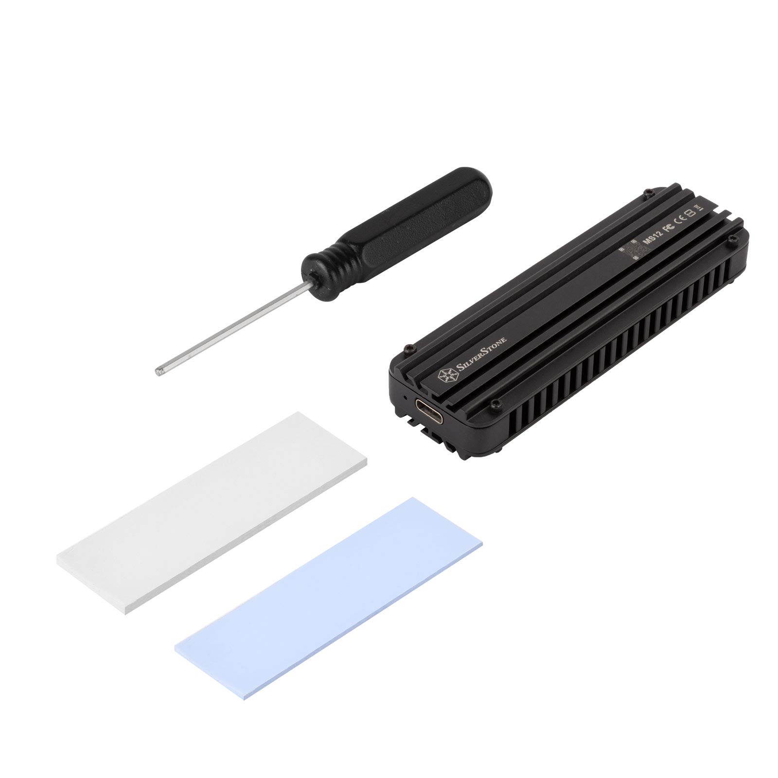 SilverStone MS12 M.2 SSD-Gehäuse schwarz 20Gbps USB-C