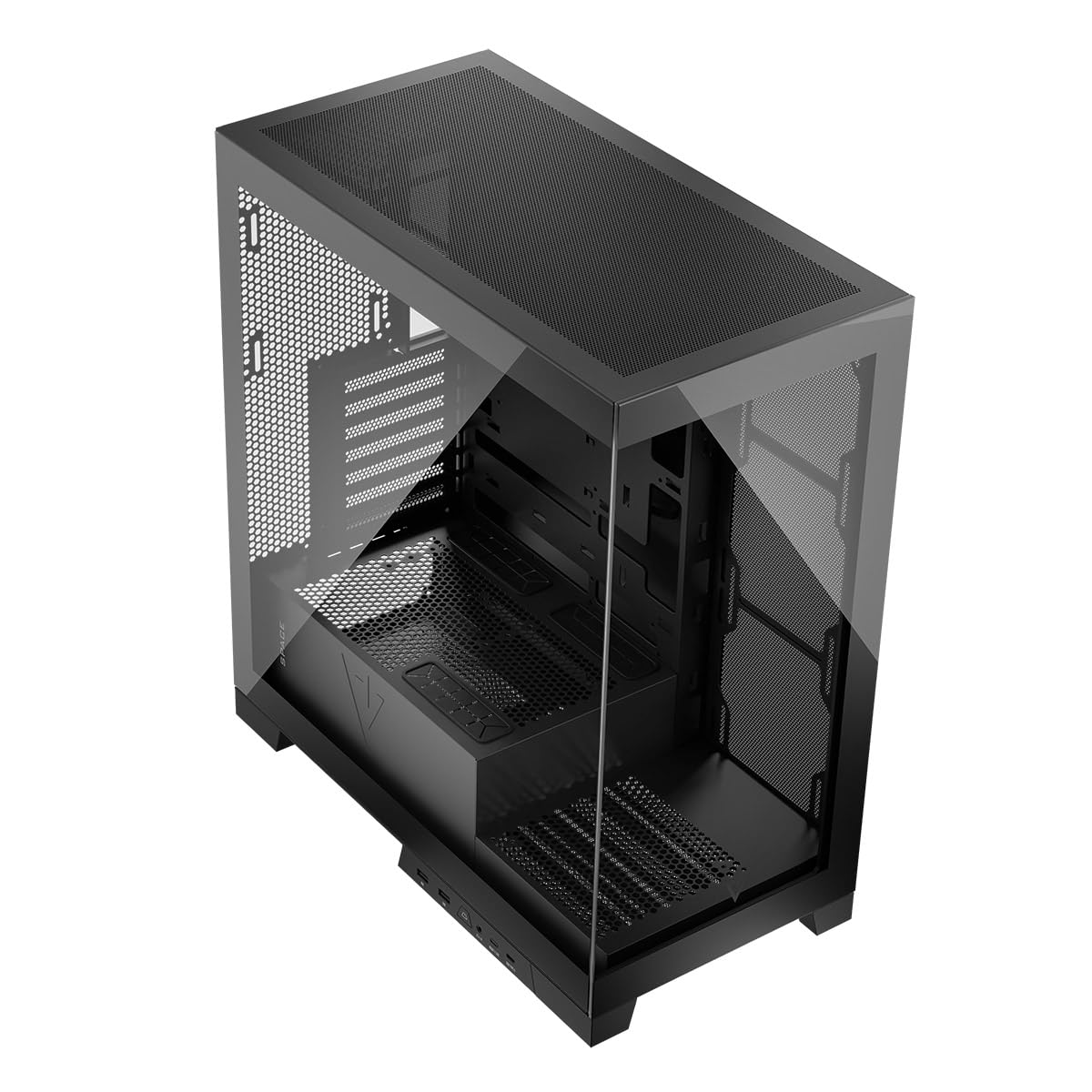 Modecom Volcano Space Midi Tower PC-Gehäuse Schwarz Glas