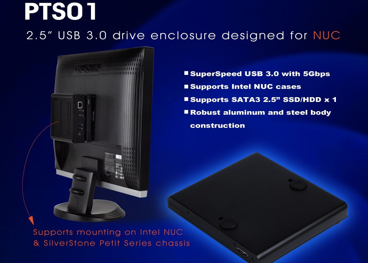 SilverStone SST-PTS01B Festplatten-Gehäuse 2,5 Zoll USB 3.0 schwarz