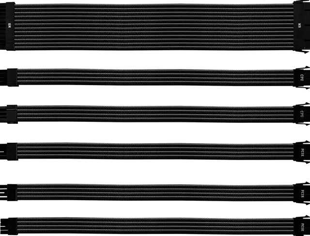 Cooler Master PVC Netzteil-Verlängerungskabel 30cm schwarz