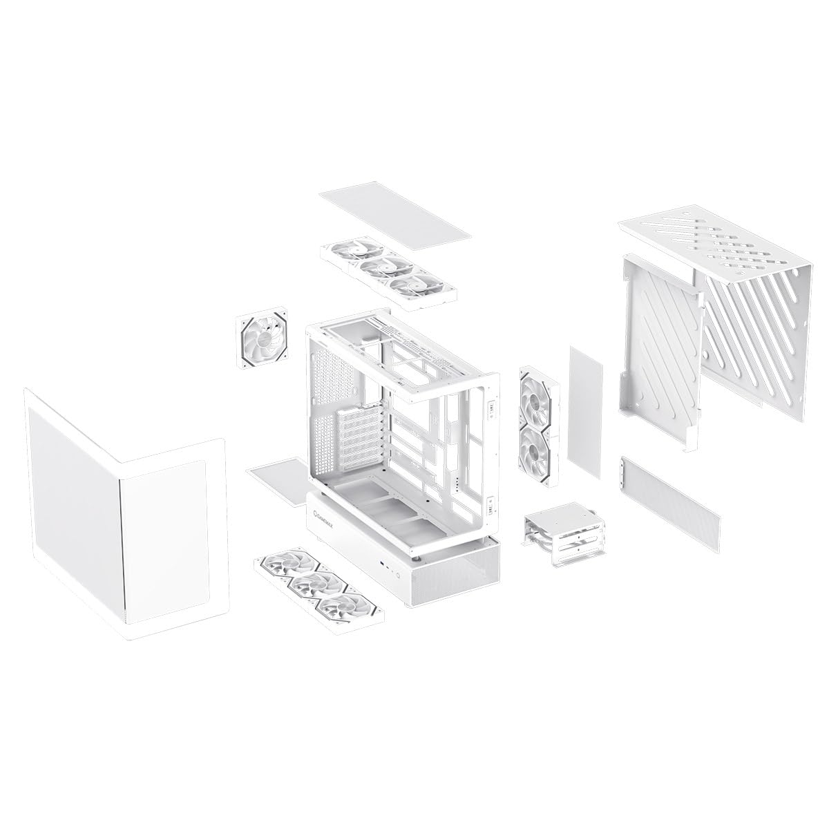 GAMEMAX N80 WH Midi Tower PC-Gehäuse weiß Panoramaglas