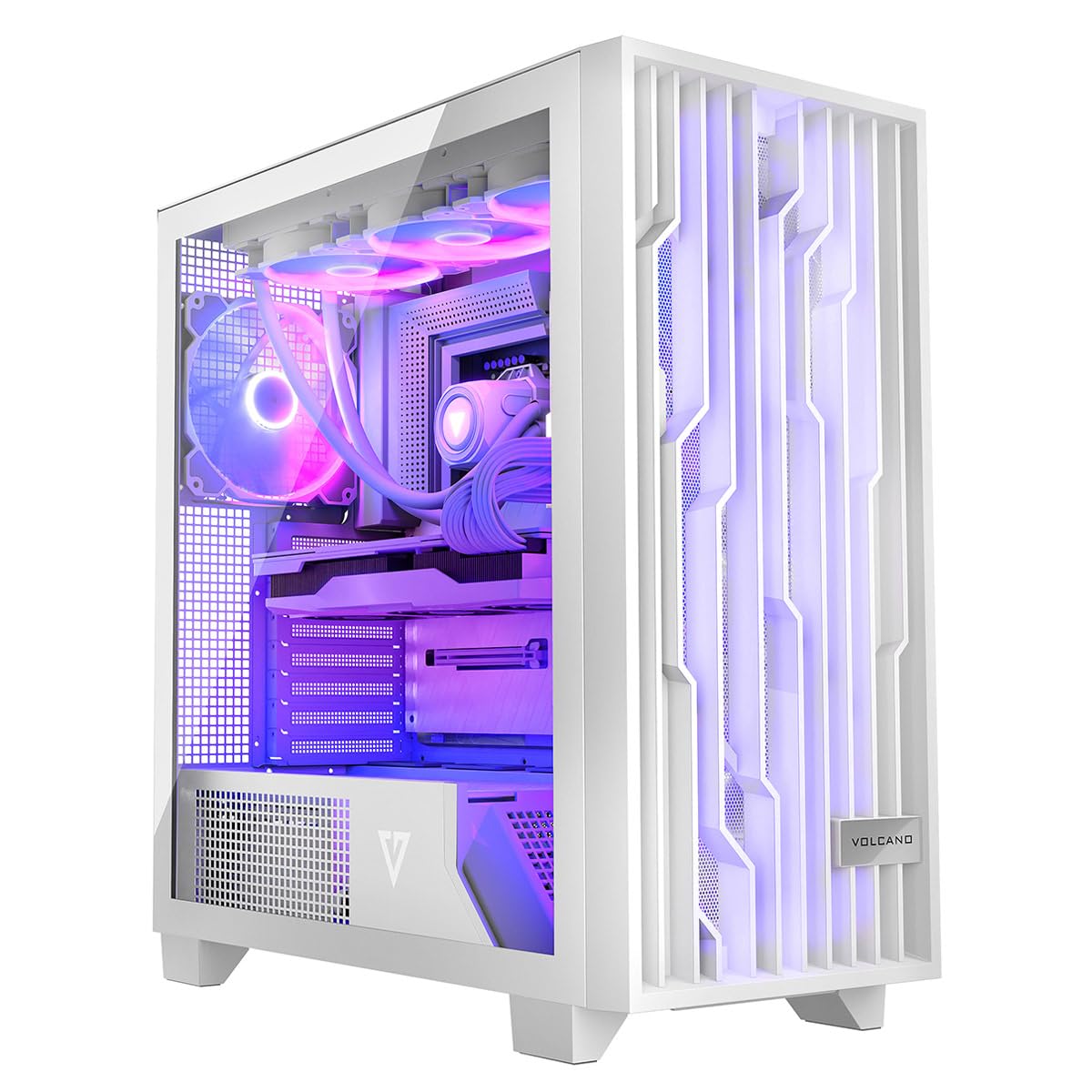 Modecom Volcano Perun Apex ARGB PC-Gehäuse Weiß mit Lüfter
