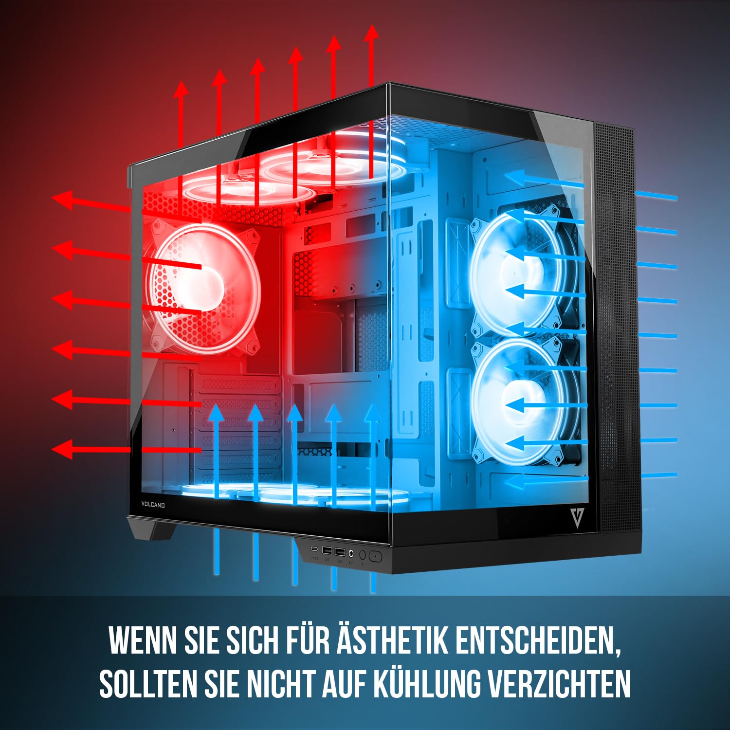 Modecom Volcano Panorama APEX ARGB 7F Gehäuse Grau
