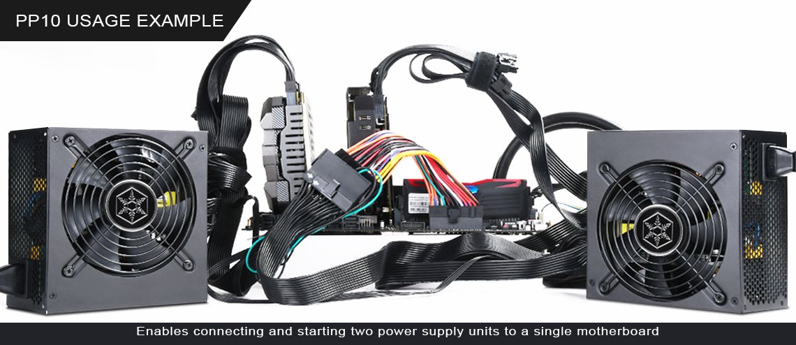 SilverStone Essential PP10 Netzteil Adapter Dual-24Pin 50cm
