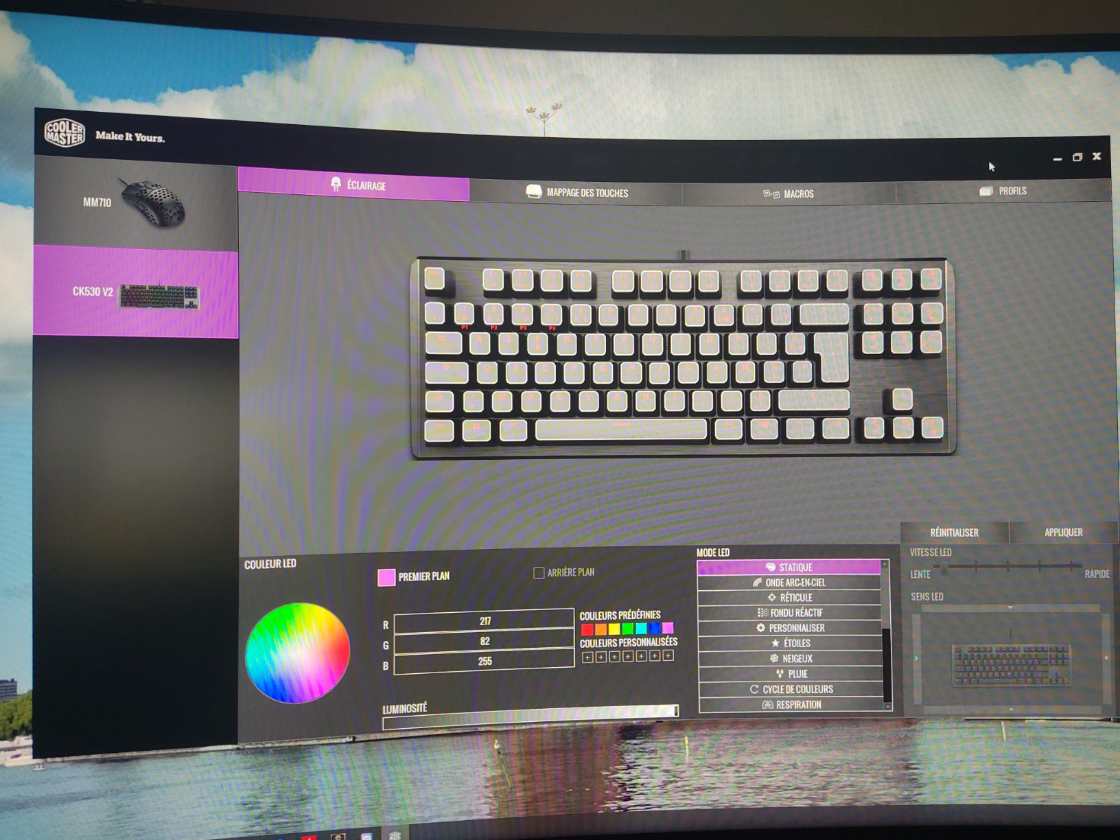 Cooler Master CK530 V2 CK-530-GKTR1-FR Gaming-Tastatur rot
