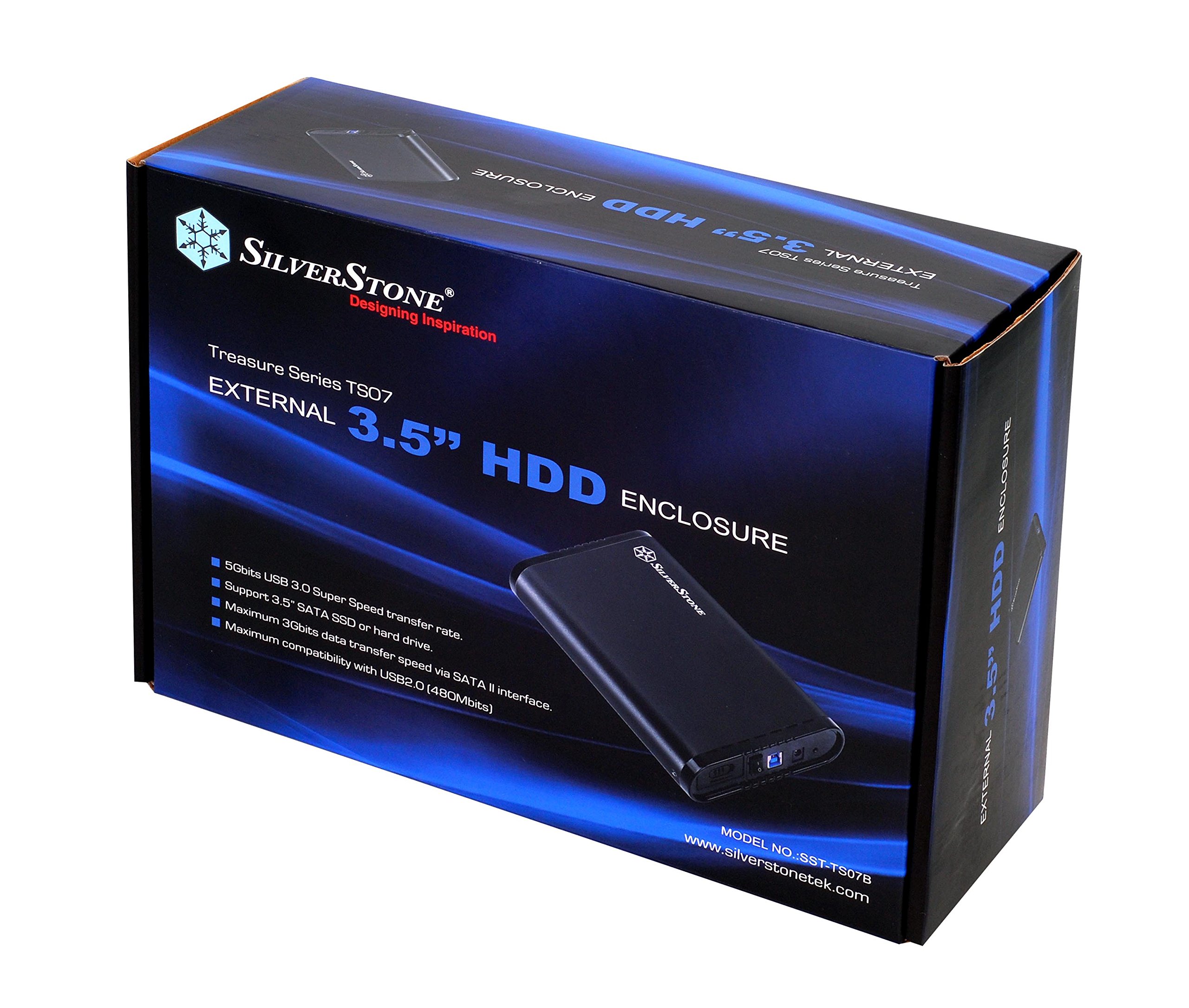 SilverStone Treasure TS07 3,5" Festplattengehäuse USB 3.0 schwarz
