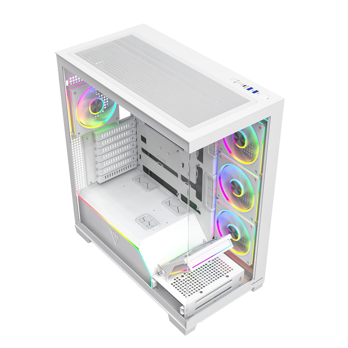 Modecom Volcano Stellar Plus ARGB Gehäuse Weiß 8 Lüfter