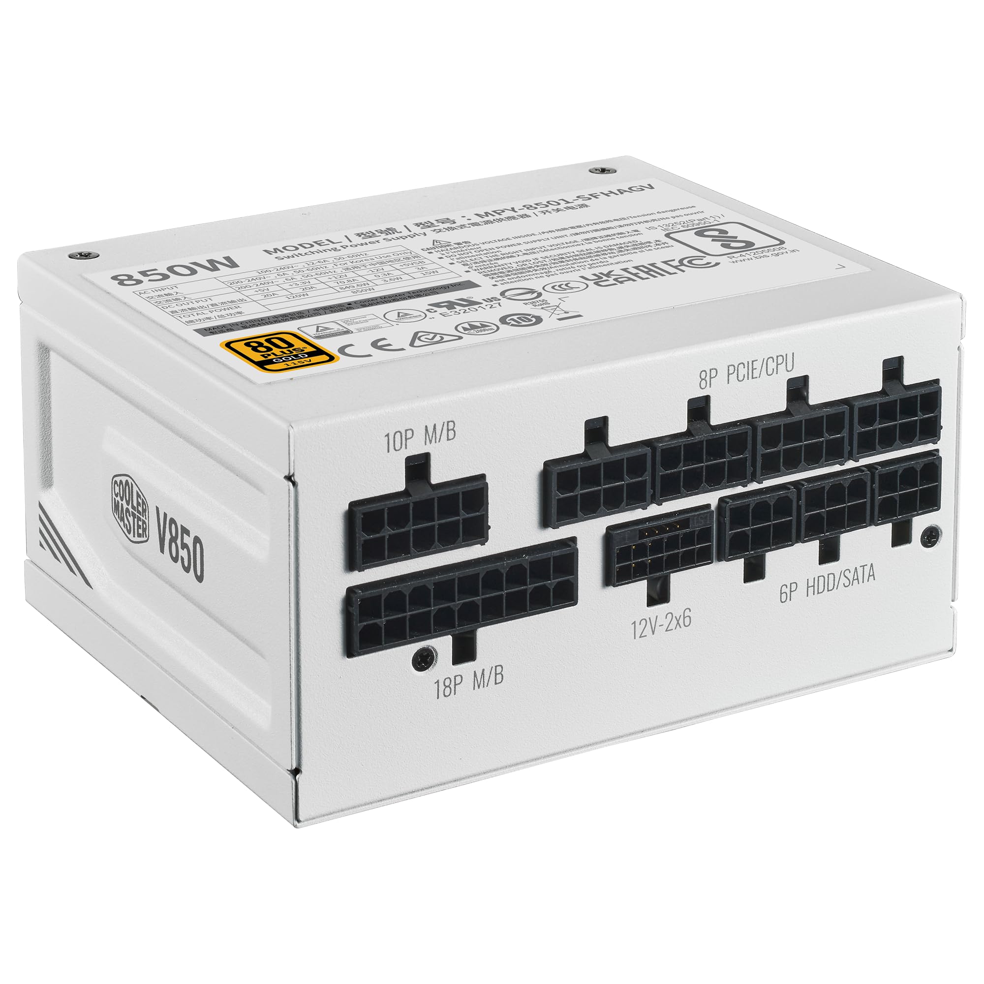 Cooler Master V850 SFX Gold Netzteil 850W Weiß ATX 3.1