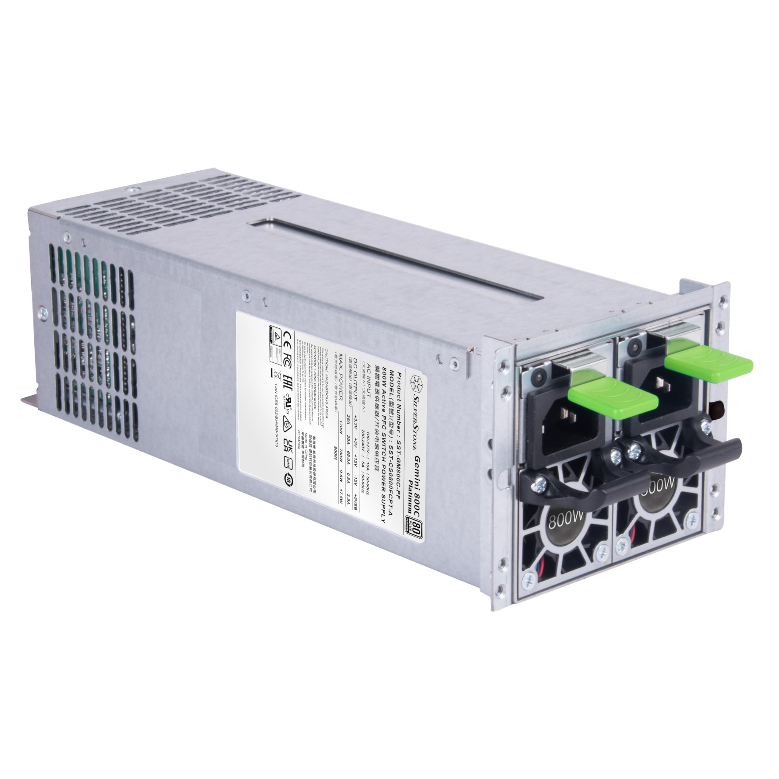 SilverStone Gemini GM800C Netzteil 800W Platinum CRPS