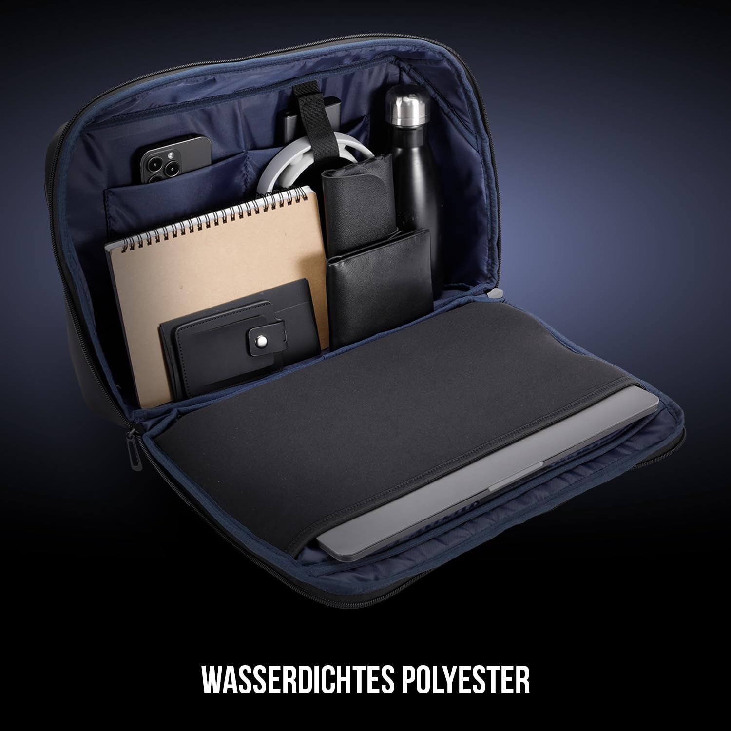 Modecom Split Laptoptasche 15,6 Zoll Schwarz Schultergurt
