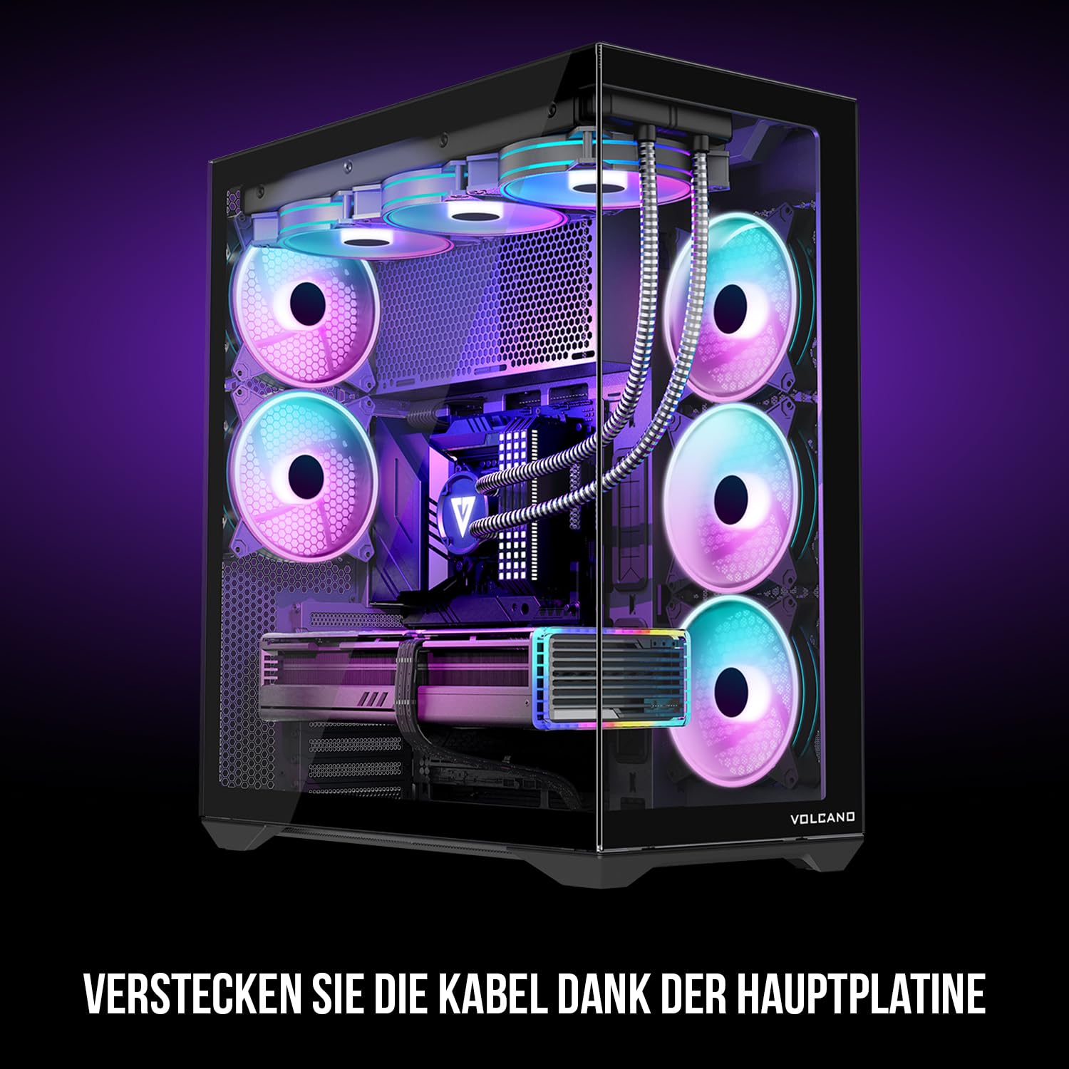 Modecom Volcano Space XL Full-Tower PC-Gehu00e4use schwarz ohne Lu00fcfter