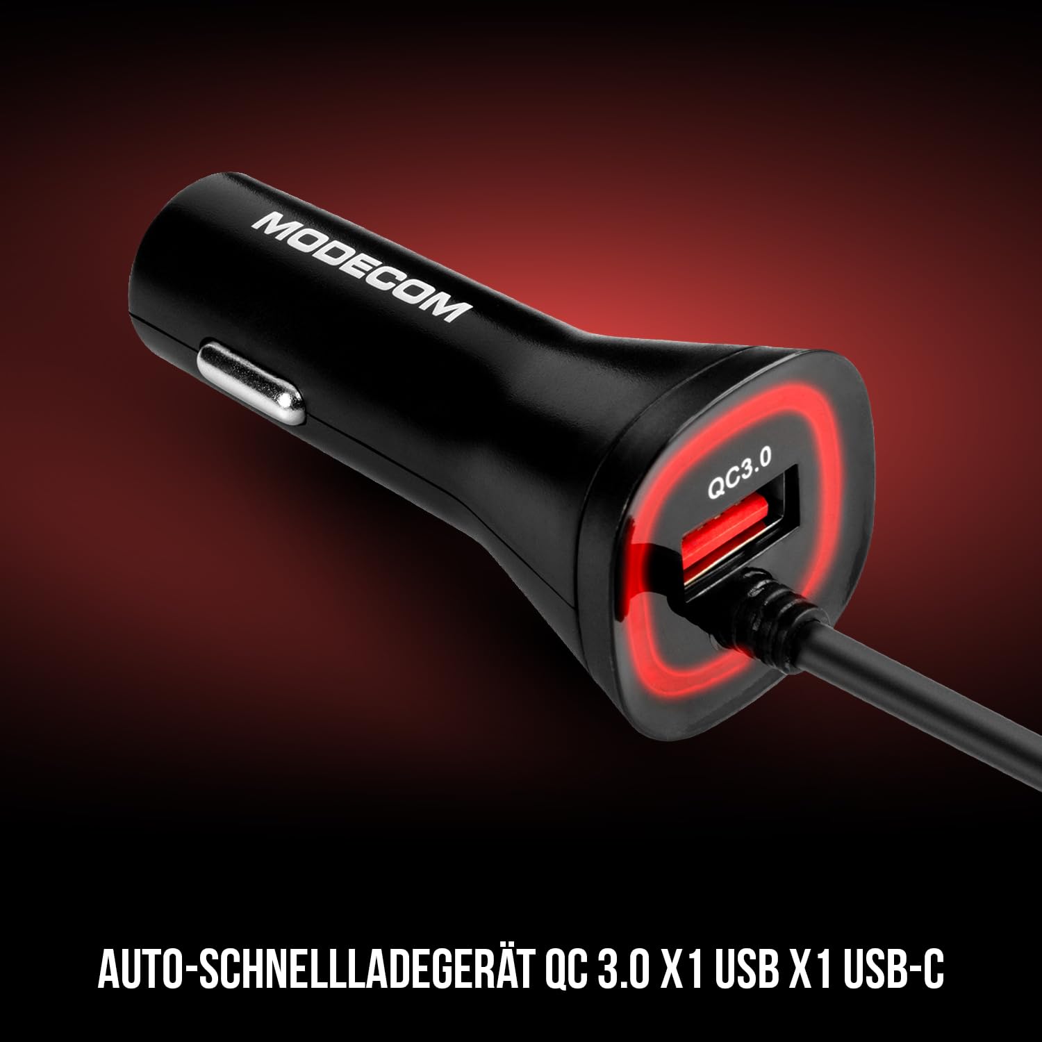Modecom KULC Royal Kfz-Ladegerät USB-C QC 3.0 schwarz