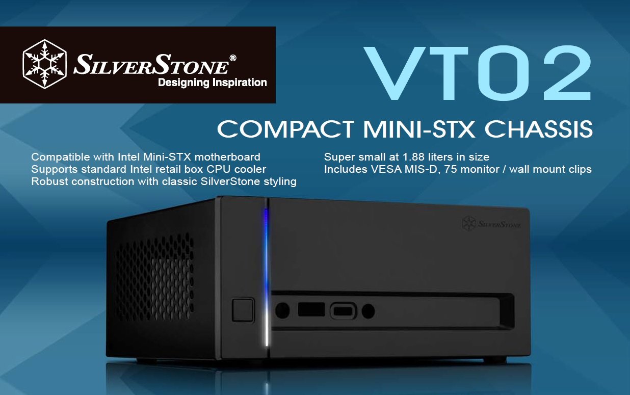 SilverStone Vital SST-VT02B Mini-STX Gehäuse schwarz 1,88L