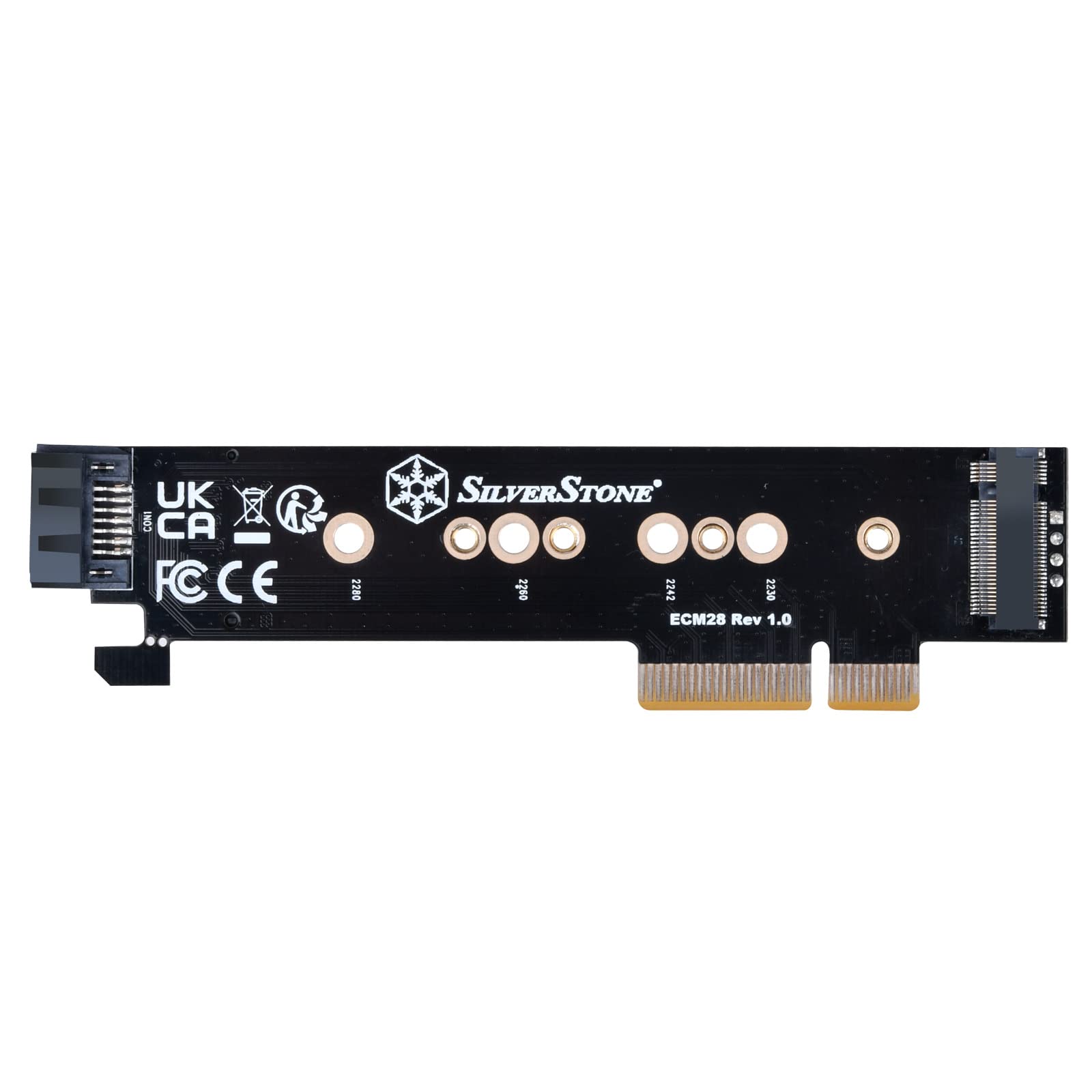 SilverStone Case Storage ECM28 M.2-Adapter PCIe x4 1HE NVMe+SATA