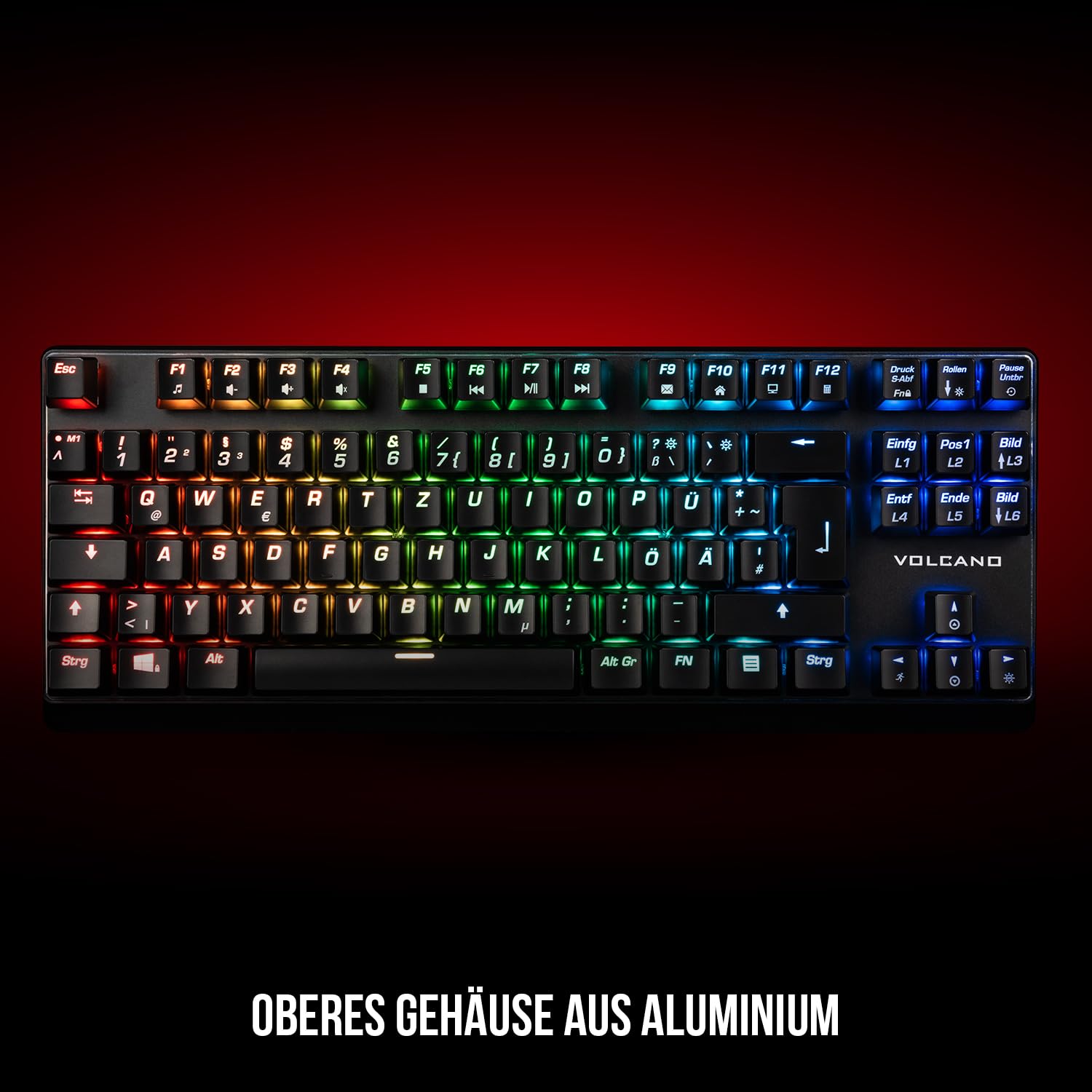 Modecom Volcano Lanparty Plus RGB Tastatur TKL Brown QWERTZ