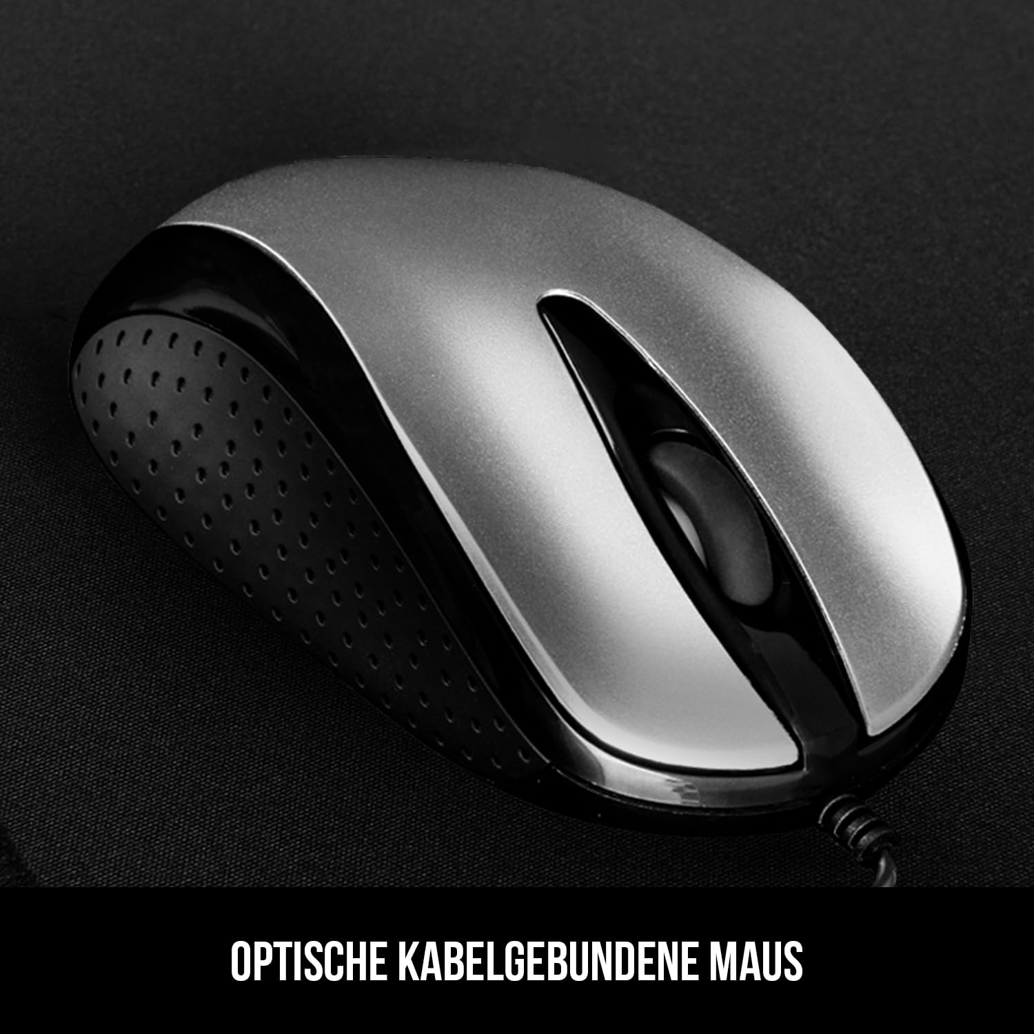 Modecom MC-M4 PC Maus USB kabelgebunden grau optisch