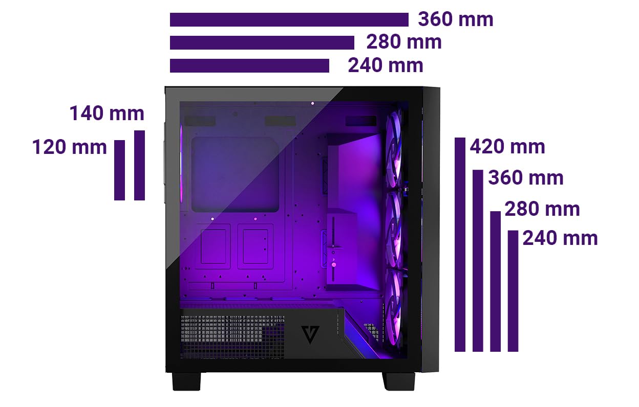Modecom Volcano Perun Apex ARGB PC-Gehäuse Schwarz Lüfter