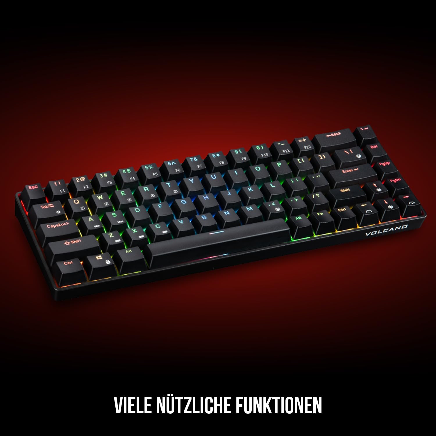 Modecom Volcano Lanparty RGB BT Tastatur 65% Gateron Yellow