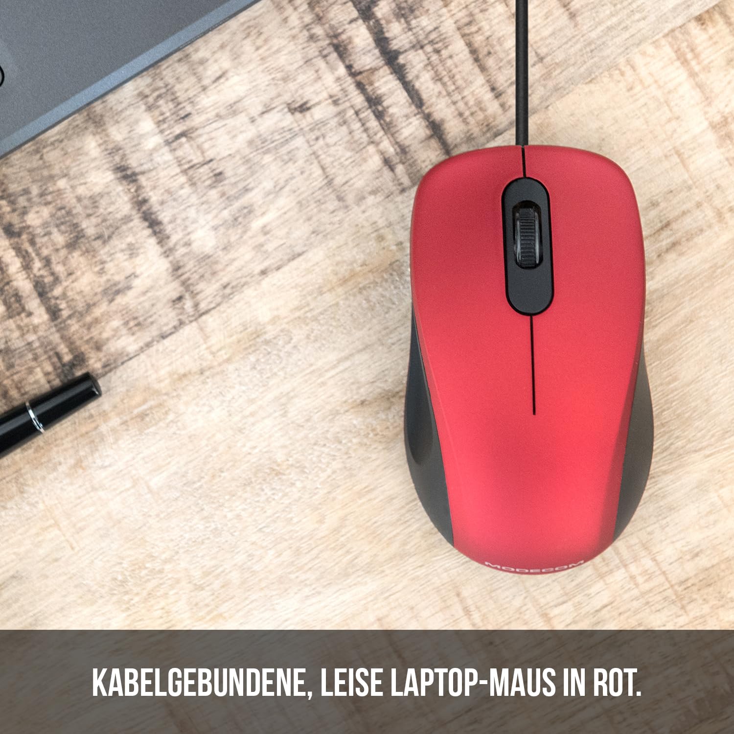 Modecom Mice MC-M10S USB Maus rot leise optisch