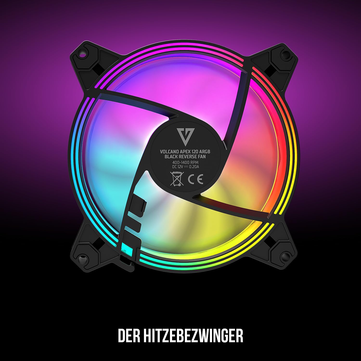 Modecom Volcano Apex Reverse 120mm Gehäuselüfter schwarz ARGB