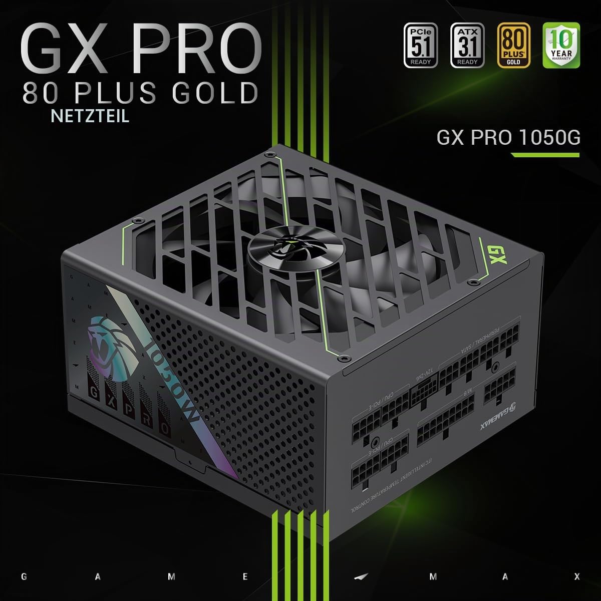 GAMEMAX GX 1050G PRO Netzteil 1050W Gold vollmodular schwarz