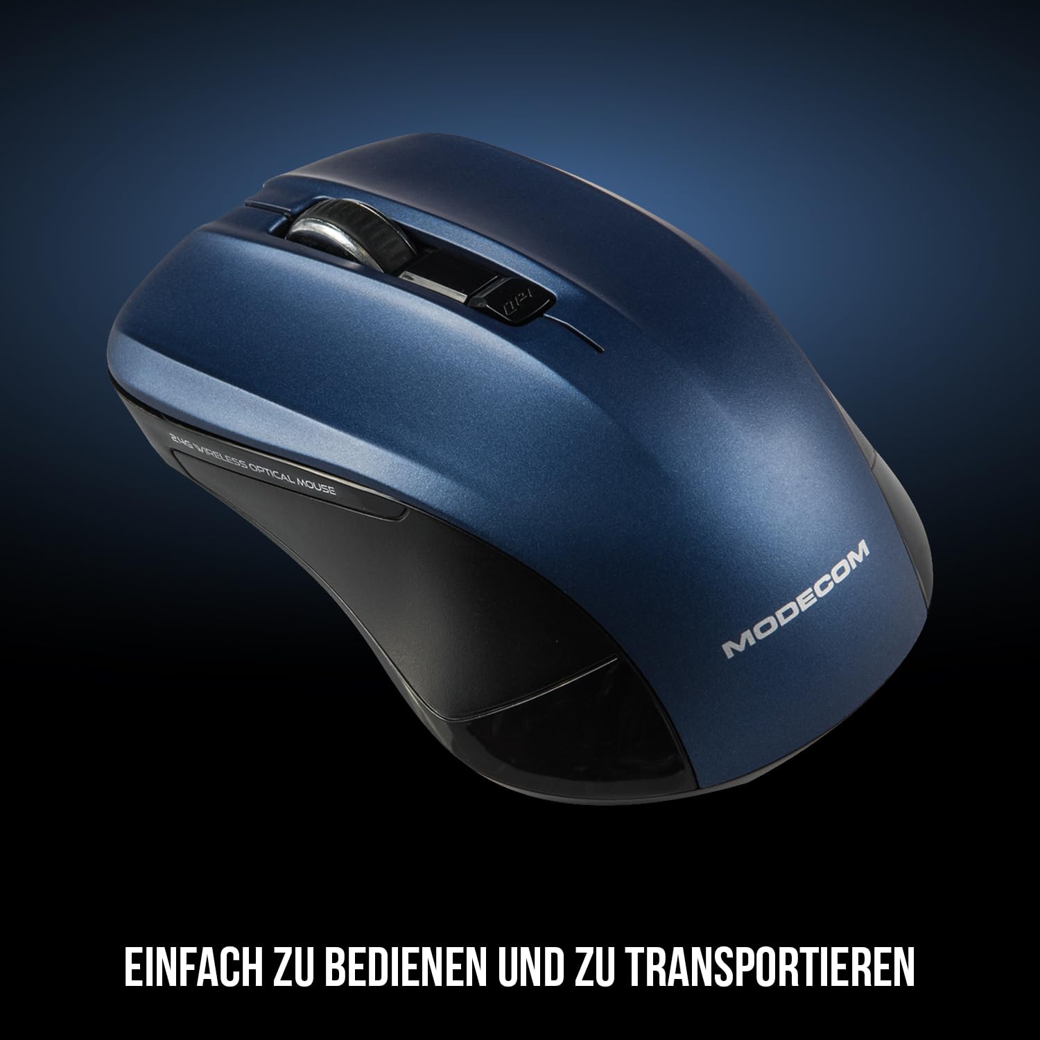 Modecom Mice WM9.1 Funkmaus schwarz-blau 1200 DPI