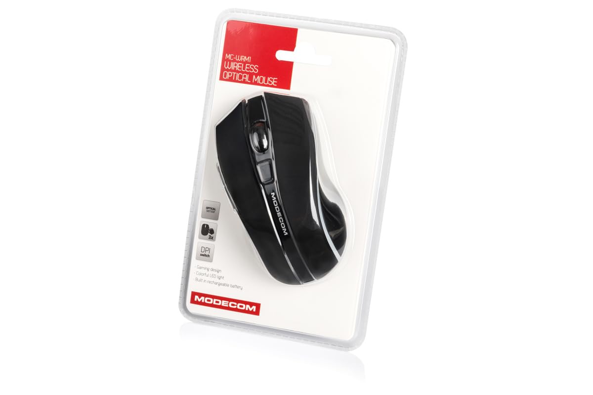 Modecom MC-WRM1 Funkmaus Schwarz 1600 DPI mit Akku