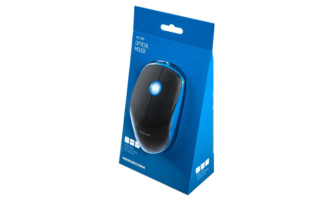 Modecom MC-M111 Maus kabelgebunden schwarz-blau 1600 DPI