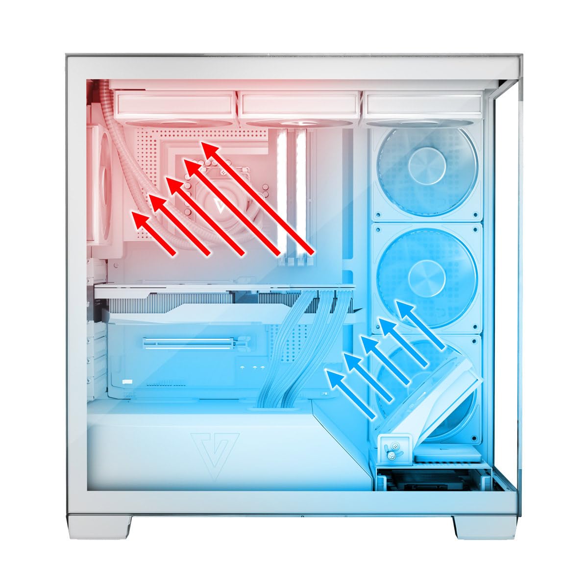 Modecom Volcano Stellar Midi-Tower Gehäuse Weiß Glas ohne Lüfter