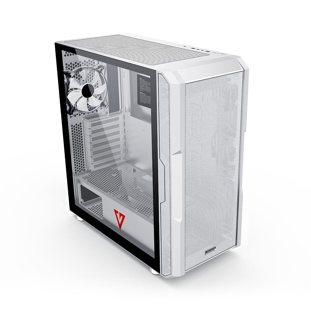 Modecom Volcano Amirani ARGB Midi-Tower weiß Glas 4 Lüfter