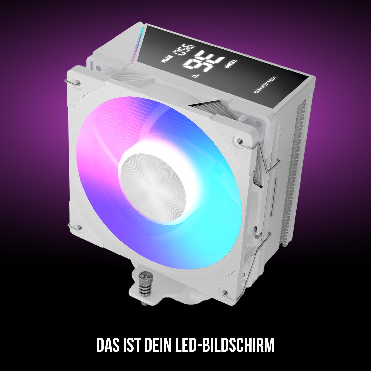 Modecom Volcano T202 LCD ARGB CPU-Kühler weiß Display