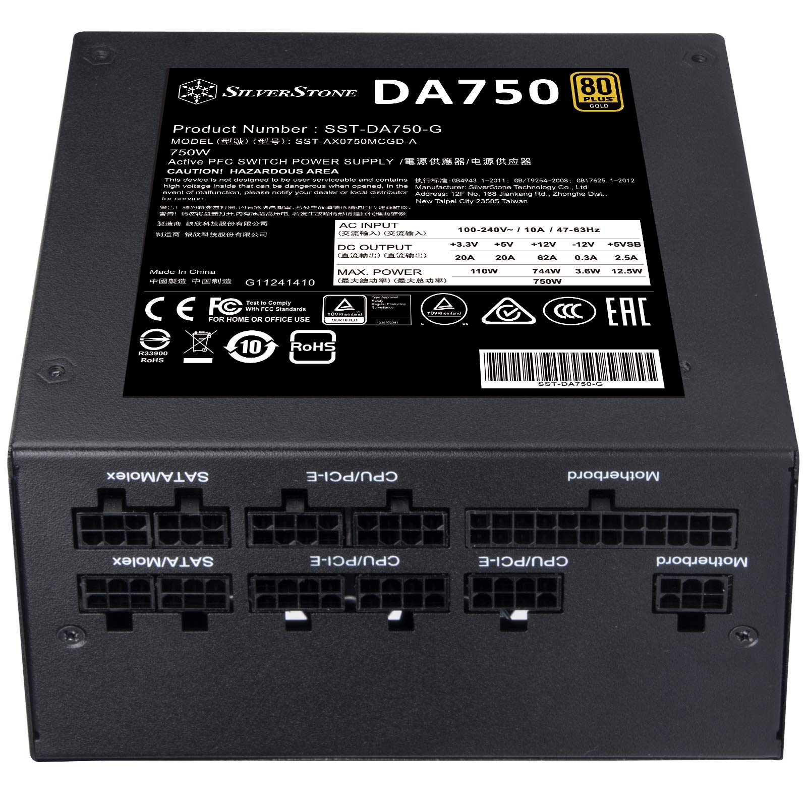 SilverStone Decathlon DA750 Gold Netzteil 750W modular 80 Plus Gold