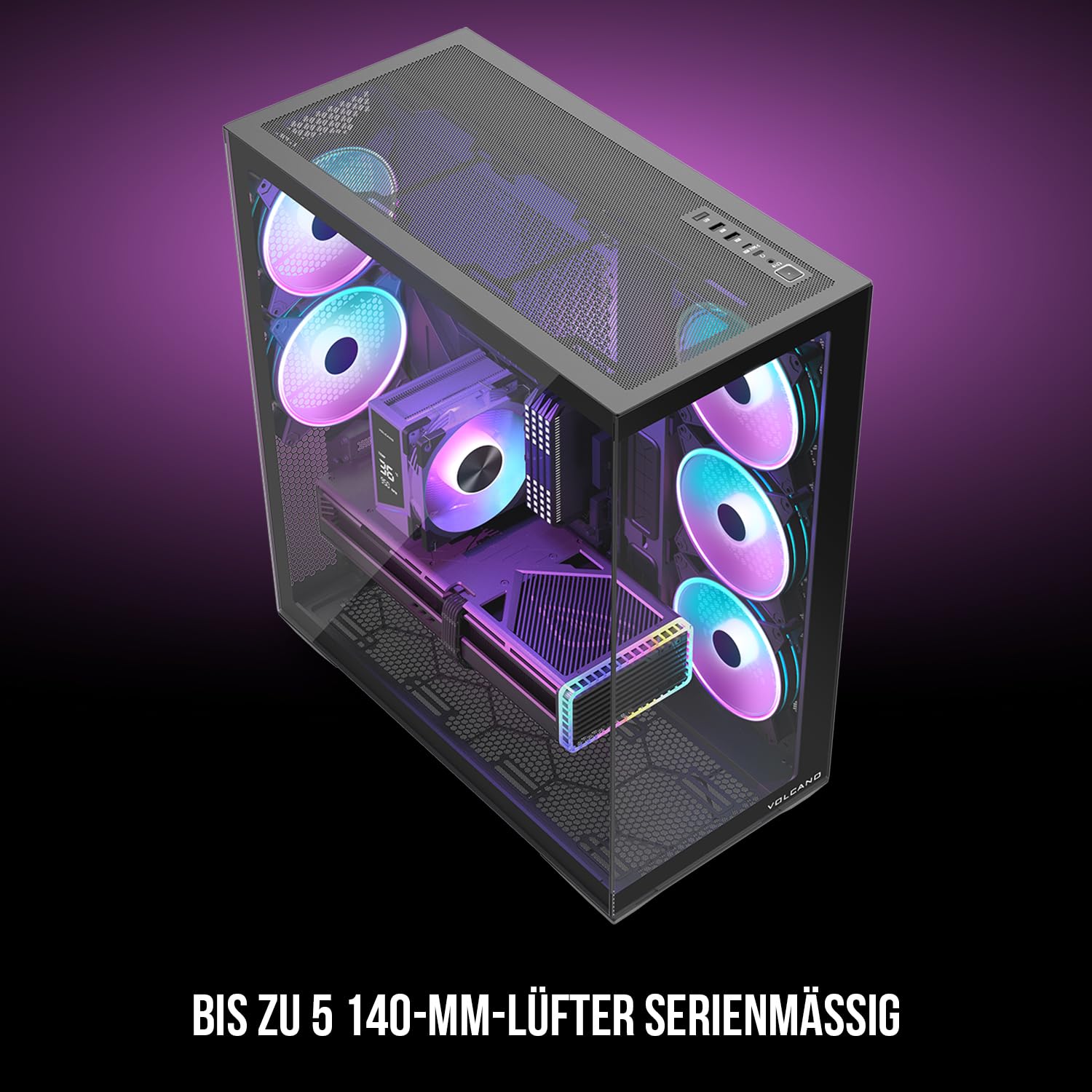 Modecom Volcano Space XL ARGB Tower Schwarz 5x 140 mm