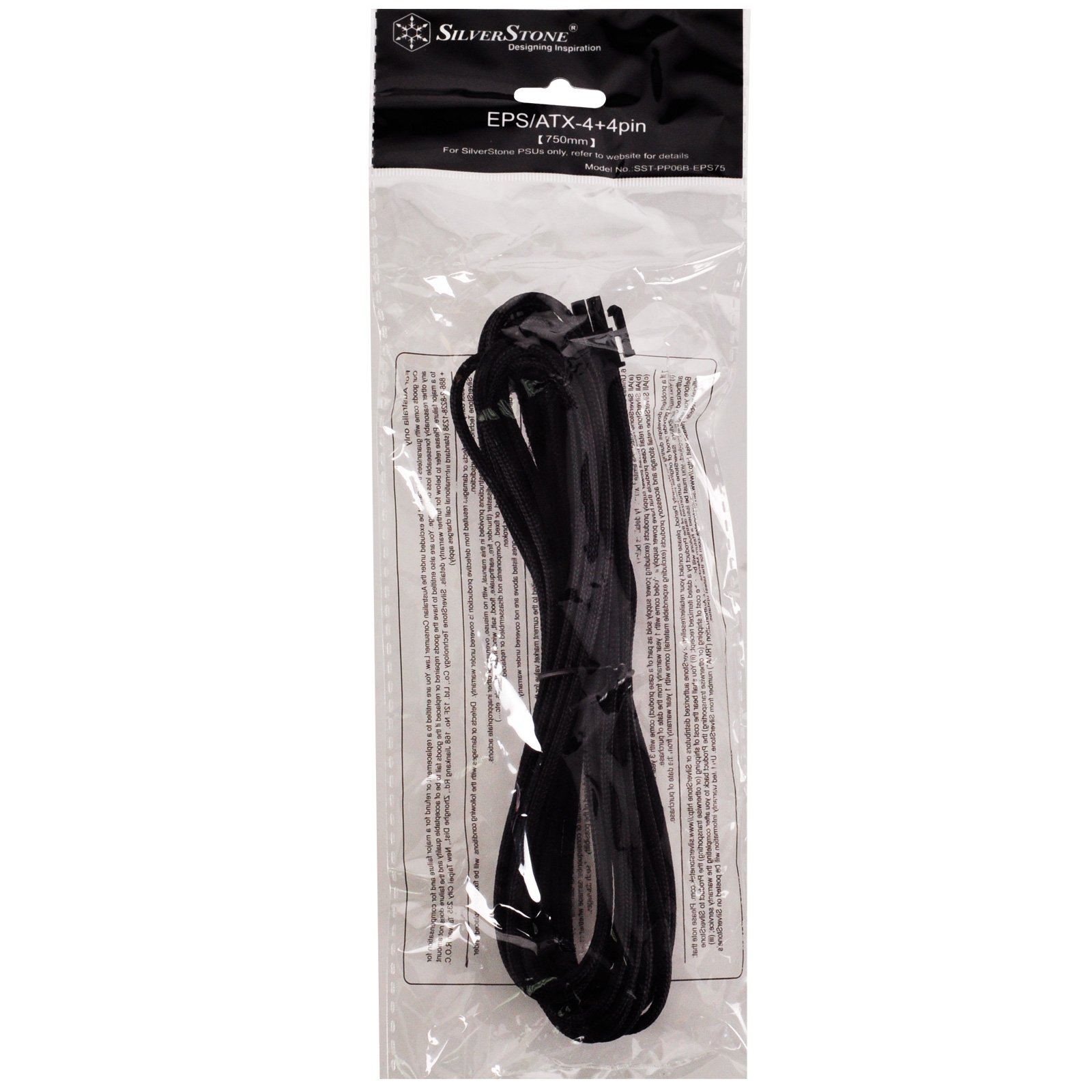 SilverStone Essential PP06B-EPS75 Netzteilkabel 75cm schwarz