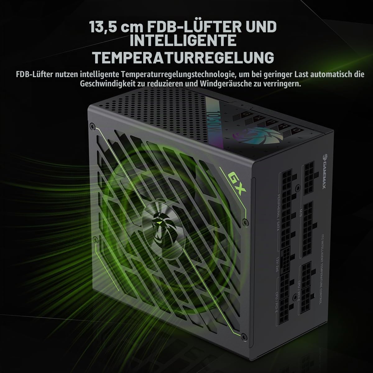 GAMEMAX GX 1050G PRO Netzteil 1050W Gold vollmodular schwarz