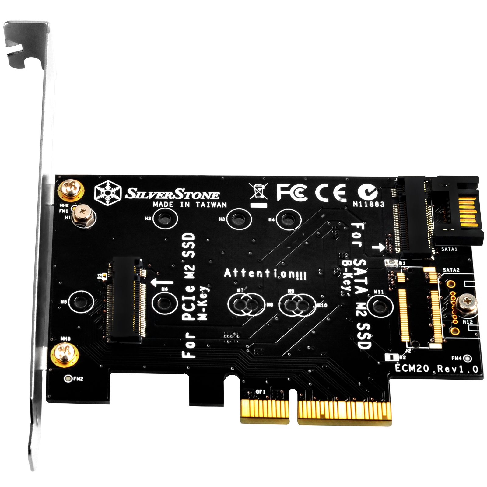 SilverStone ECM20 M.2 SSD Erweiterungskarte PCIe SATA