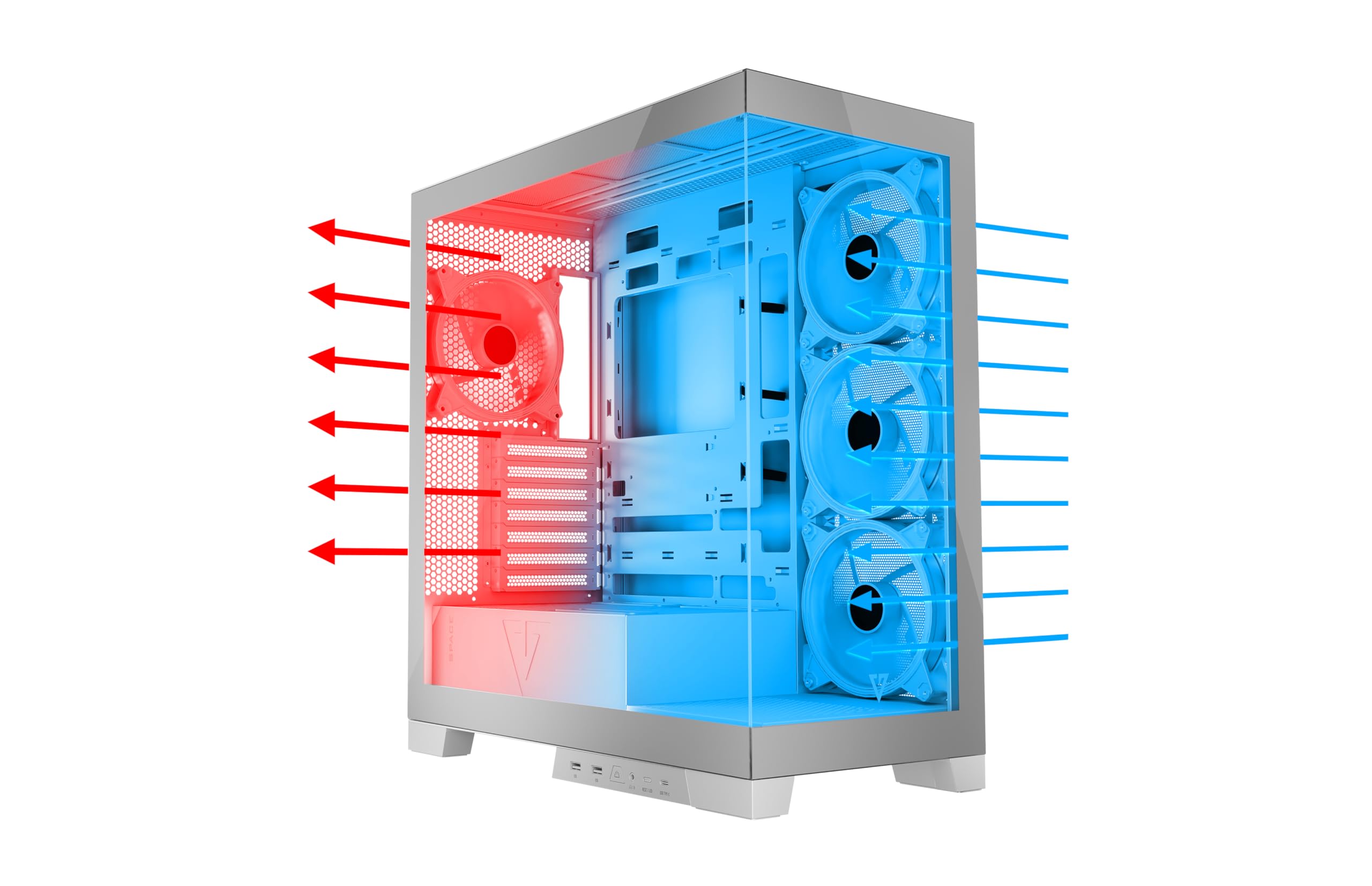 Modecom Volcano Space APEX ARGB PC-Gehäuse Weiß Glas