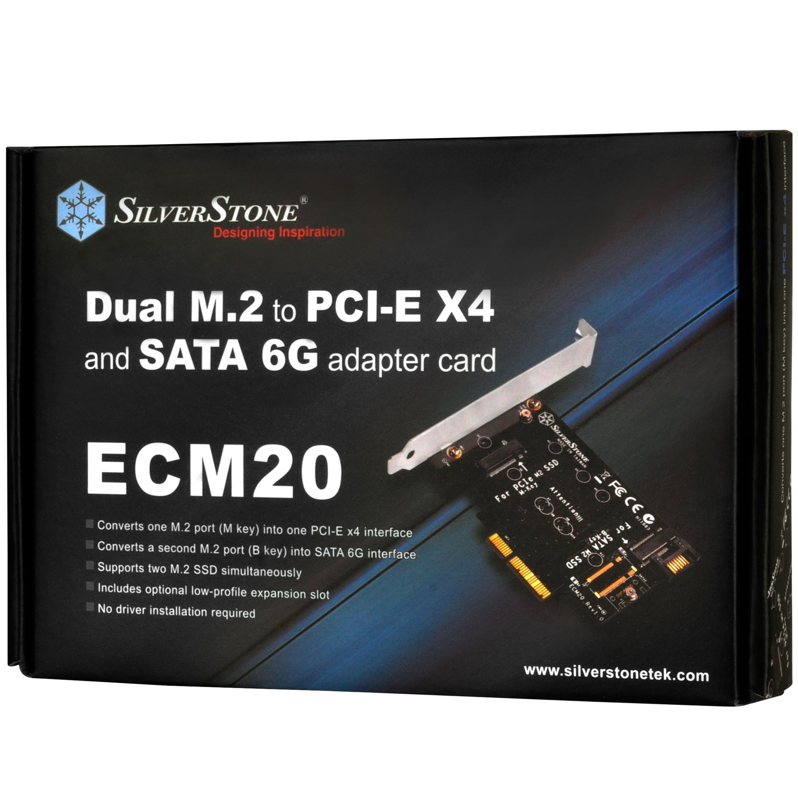 SilverStone ECM20 M.2 SSD Erweiterungskarte PCIe SATA