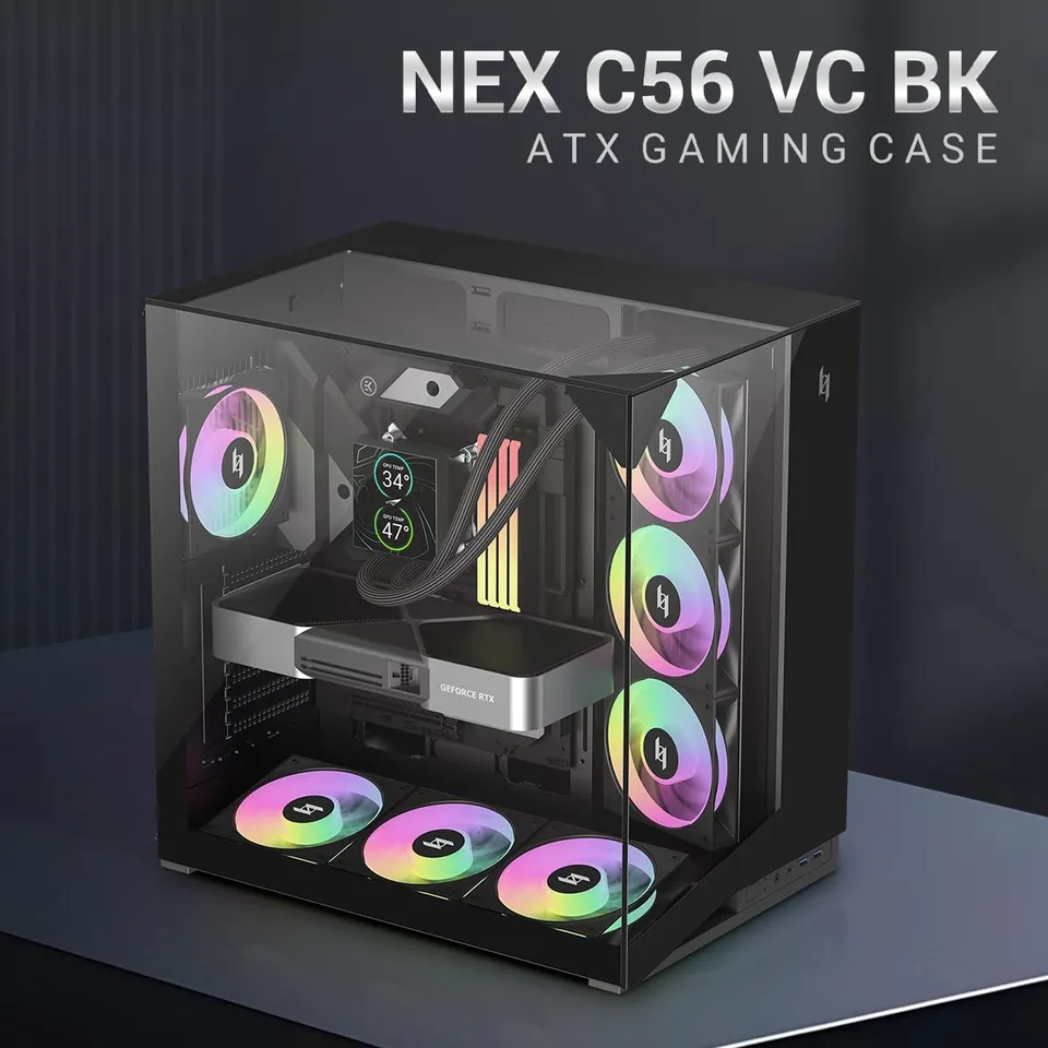 Gamemax NEX C56 VC ATX Gehäuse schwarz Panorama ARGB