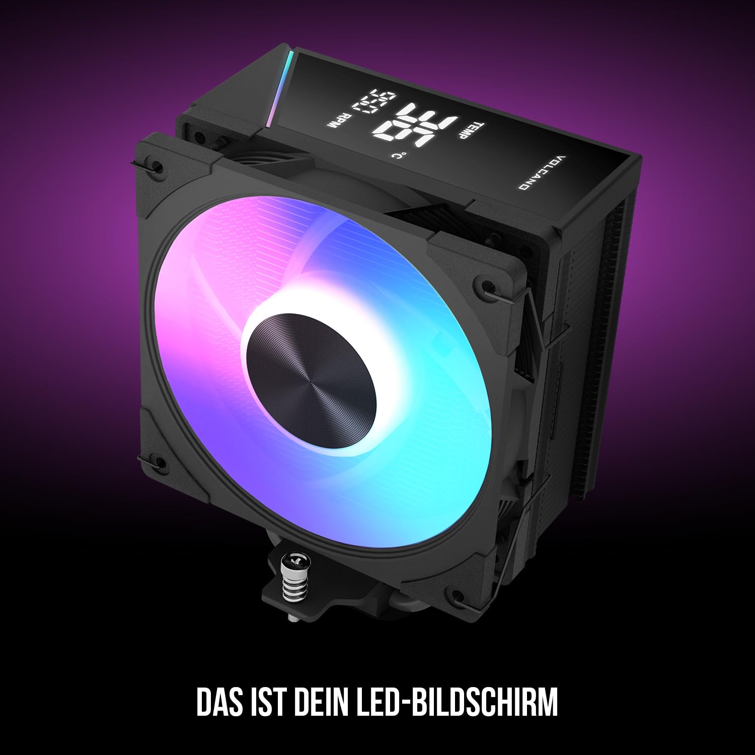 Modecom Volcano T102 LCD ARGB CPU-Kühler schwarz mit Display