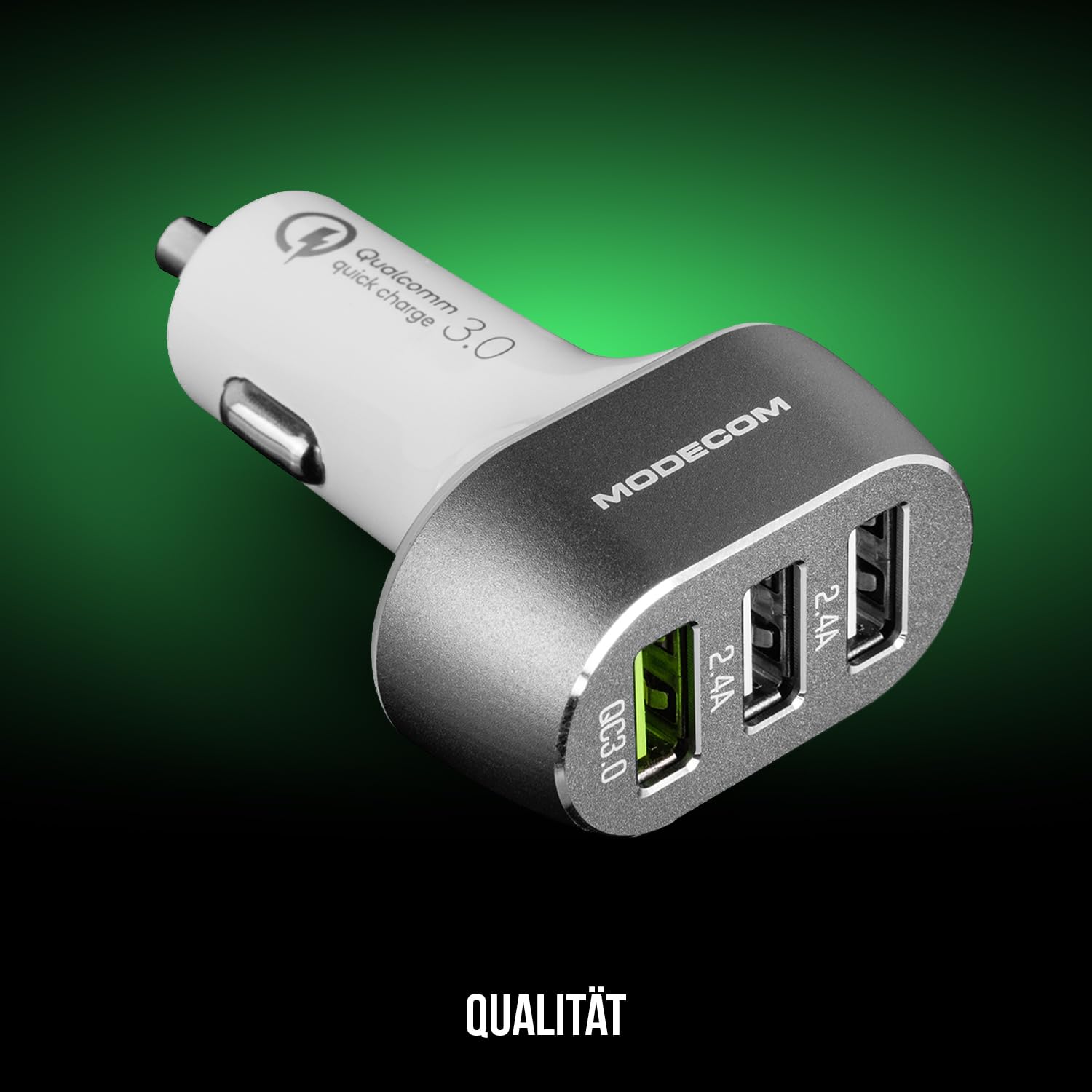 Modecom CU3 QC 3.0 Kfz-Ladegerät schwarz 3-Port Schnelllader