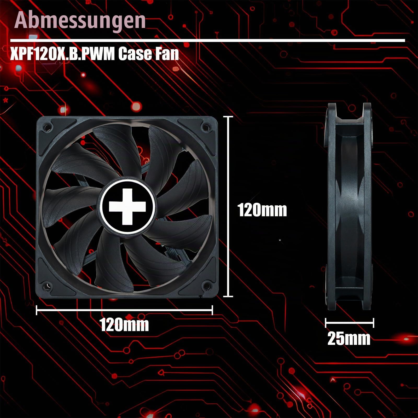 Xilence XPF120X.B.PWM 120mm Gehäuselüfter FDB 4-Pin
