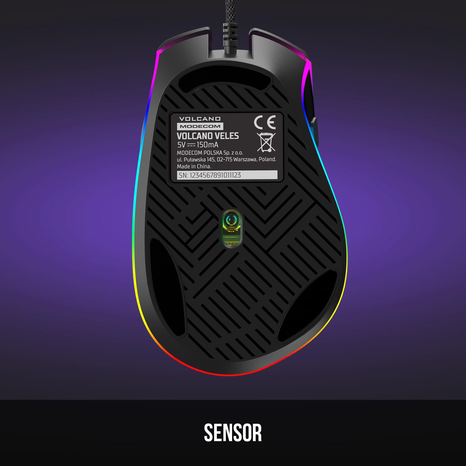 Modecom Volcano Veles Gaming Maus kabelgebunden RGB 7 Tasten