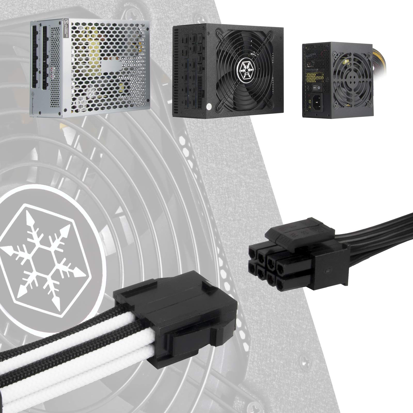 SilverStone PP07E-EPS8BW CPU-Verlängerung 8-Pin sw-weiß