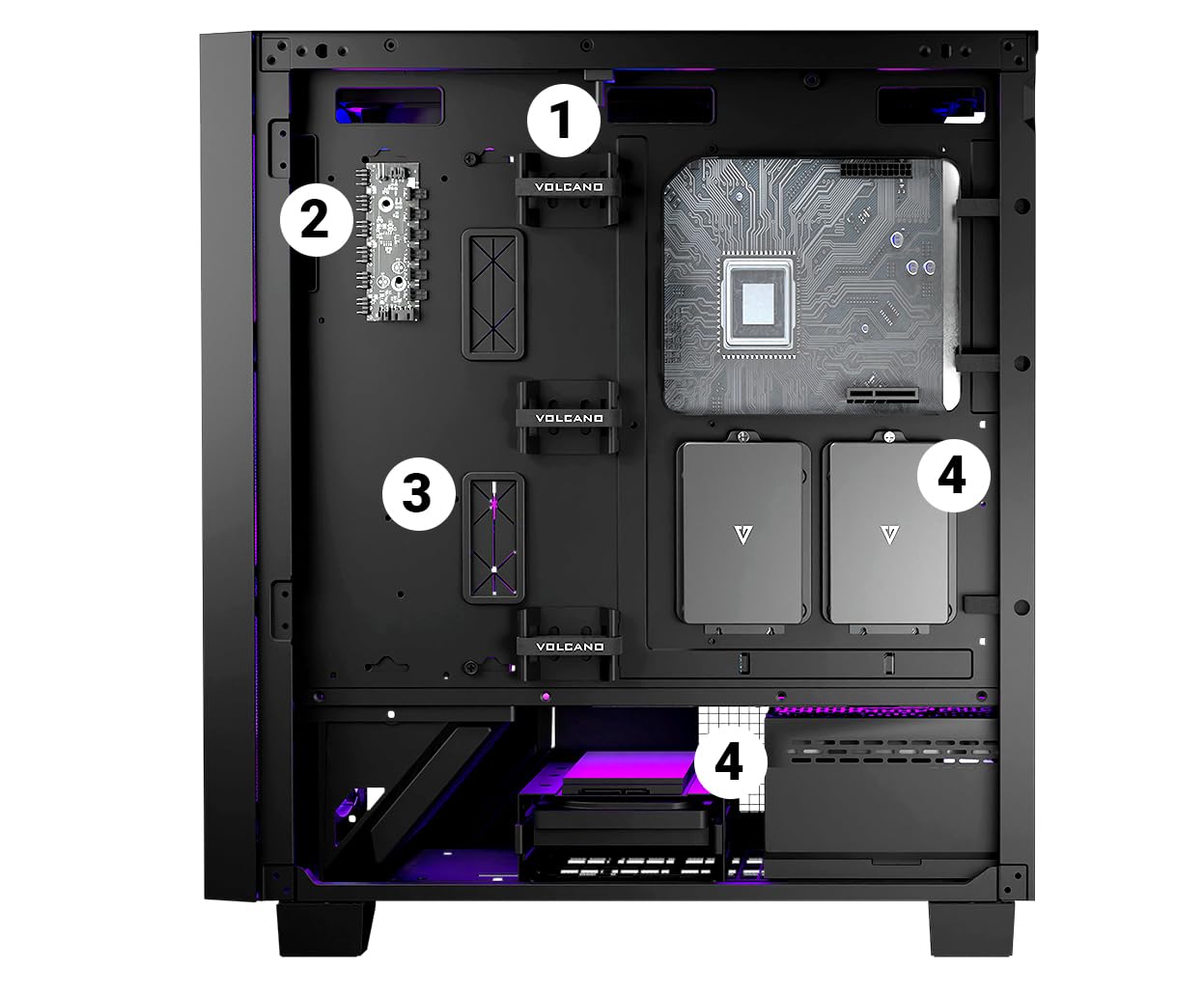 Modecom Volcano Perun Apex ARGB PC-Gehäuse Schwarz Lüfter