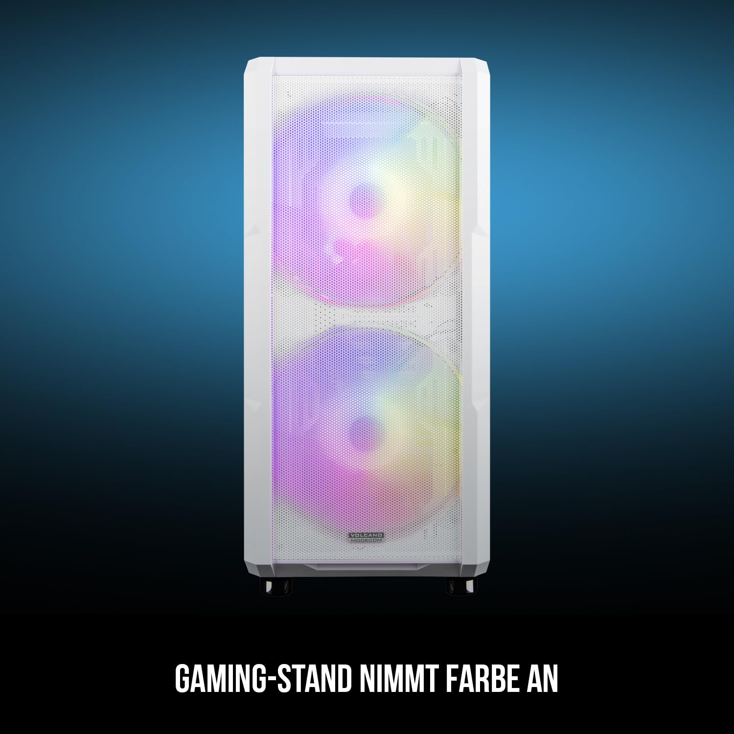Modecom Volcano Amirani ARGB Midi-Tower weiß Glas 4 Lüfter