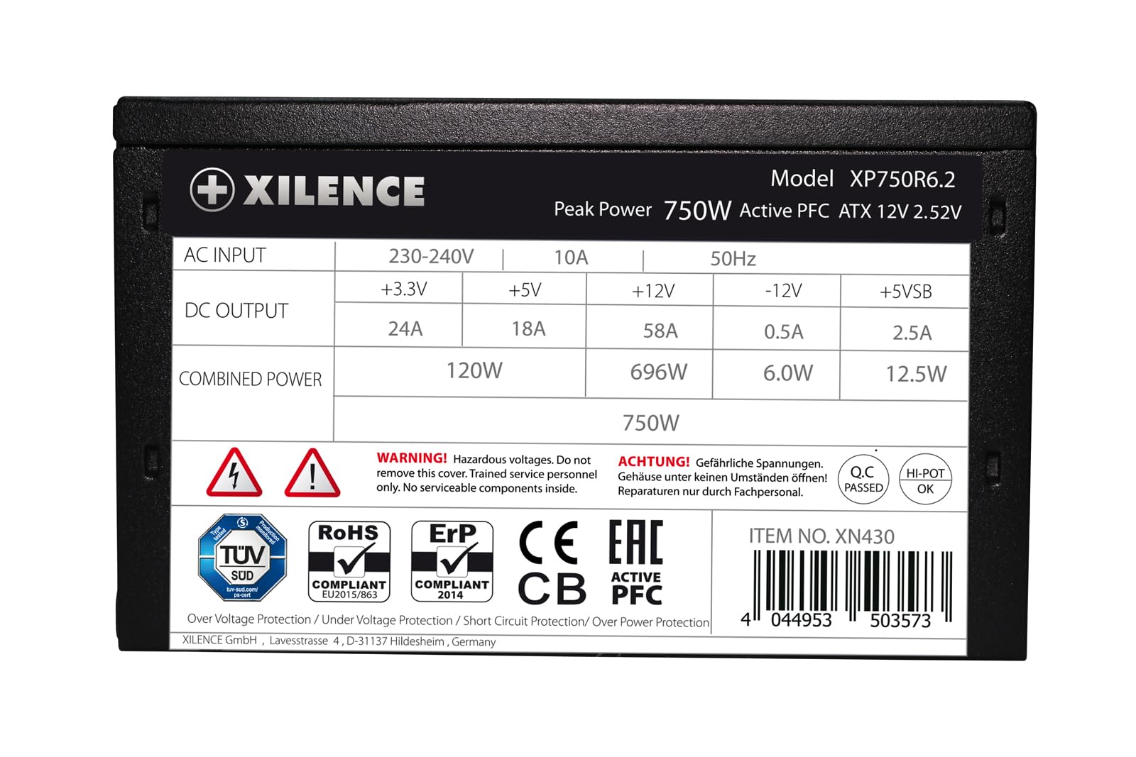 Xilence Performance C XP750R6.2 PC-Netzteil 750W 80+
