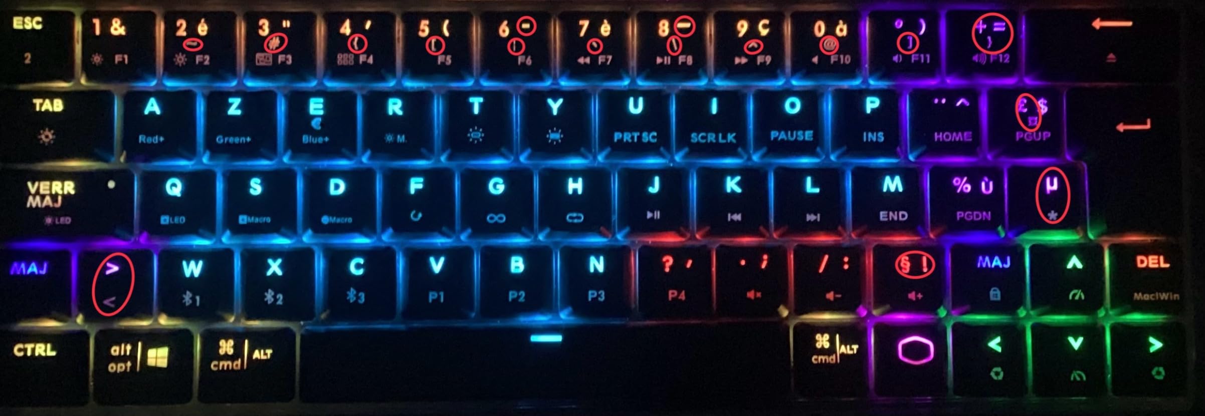 Cooler Master SK622 Gaming-Tastatur 60% FR Layout Bluetooth